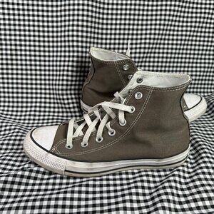 Converse All-Stars Grey Green Women's 8 Sneaker Shoes Hi-Top Canvas